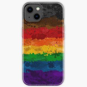 Inclusive Rainbow Paint Splatter Flag iPhone Case